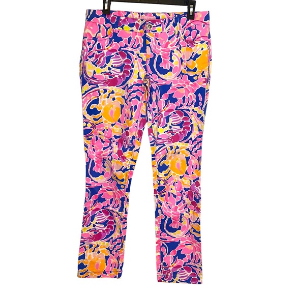 Lilly Pulitzer Pants - Lilly Pulitzer Stretch Chino Dress Pants in Catch & Release Print / Size 6